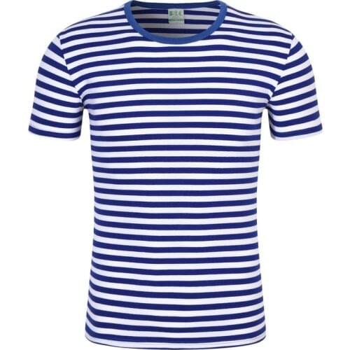 Russian USSR Soviet Military Army T Shirt Men Stretch VDV Navy Airbone Striped Short Sleeve Tshirt Telnyashka Tops Summer