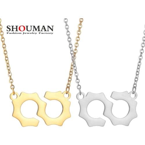 SHOUMAN 316L Stainless Steel Infinity Pendant Necklace S Shape for Women Girls Wedding Engagement bijoux Jewelry