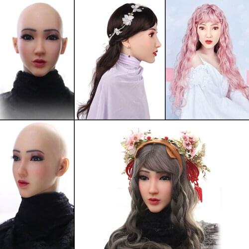 Silicone Head Cover Makeup lifelike Crossdresser Cosplay Silicone Beauty Mask Collection Realistic Male to Female Full Head Mask