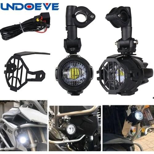 1Set 40W LED Auxiliary Light Assemblies Safety Driving Lamp With Protect Cover& Wire Switch for BMW Motorcycle R1200GS F800GS