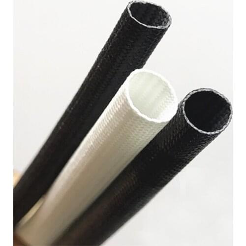 1M Black 200°C High Temperature Braided Soft Fiber Tubing Insulation Cable Sleeving Fiberglass Tube 2-20mm Diameter