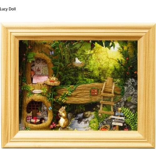 DIY Doll Smart House DIY House Nut Station Handmade Photo Frame House Model Assembly Building 3D Photo Album Cabin