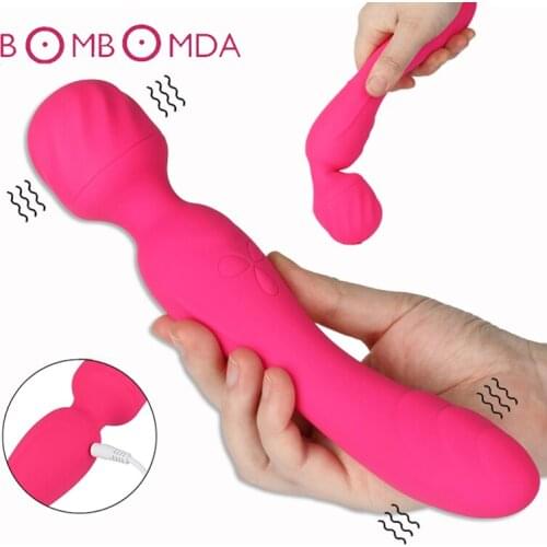 Rotate Head Magic Wand G-spot Stimulator Vagina Tight Orgasm Double Head Vibrator Sex Shop Heating Dildo AV Vibrator For Women