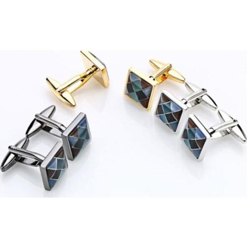 10pairs/lot Elegant Square Opal Cufflinks Business Style Colorful Cats Eye Stone Inlaid Cuff Links Mens Jewelry Wedding Gift