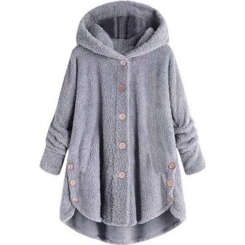 Women Winter Grey Warm Sweatshirt Fashion Plush Oversized Thermal Hoodies 5xl 4xl Girls Cute Hooded Fluffy Cotton Zip Up Hoodie