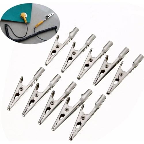 10Pcs Nickel Steel Alligator Clips Silver Screw Probe Test Crocodile Clamps Screw Fixing For Cable