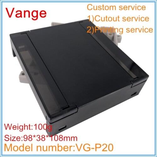 2pcs/lot PLC control system junction box 98*38*108mm ABS plastic instrument housing enclosure for PCB module electric