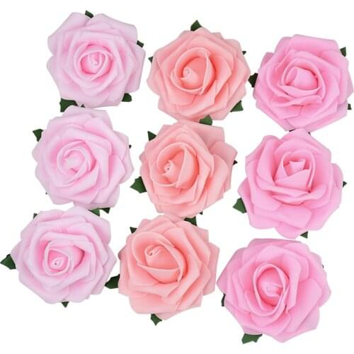 20pcs/set Artificial Foam Rose Flower Head Real Touch Home Decoration Wedding Party Supply Fake Flowers Handcraft DIY Decorative