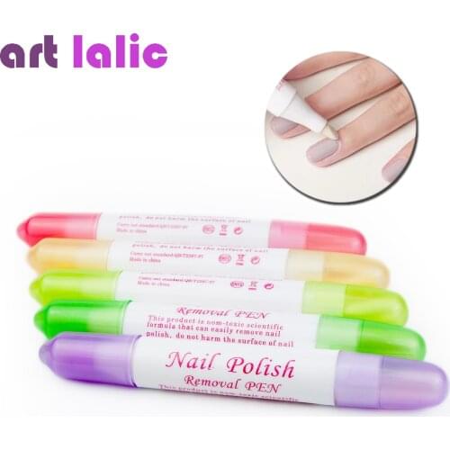 5 Nail Art Wash Pen Remove Mistake + 15pc Dry Tips Pour The UV Gel Nail Polish Remover liquid Manicure