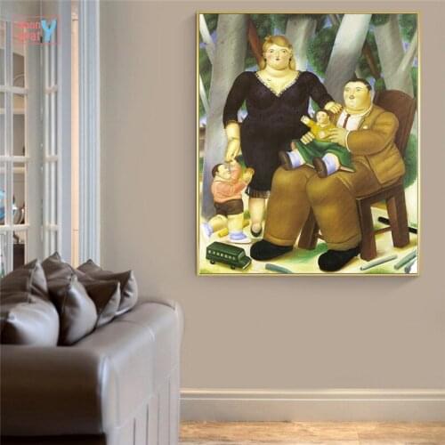 Abstract Art Canvas Painting The Presidential Family By Fernando Botero Wall Posters And Prints Funny Picture Vintage Home Decor