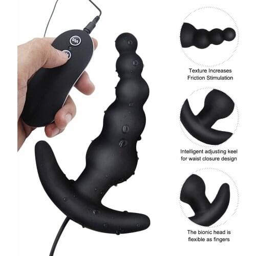 Erotic10 Frequency Vibrating Prostate Massager Anal Plug Dildo Vibrator Anal Beads Butt Plug Vibrators For Men Toys For Adult