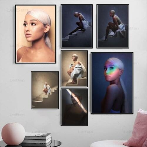 Ariana Grande Wall Art Poster Pop Music Star Usa Singer Sweetener Girl Portrait Canvas Painting Home Decor Living Room Picture