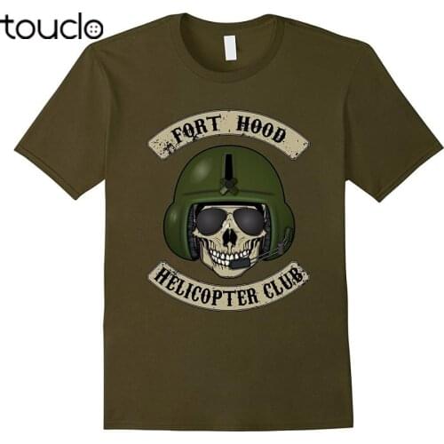 Brand New Summer Mens Short Sleeve Fort Hood Helicopter Club T shirt Pilot / Crew chief gift Tee