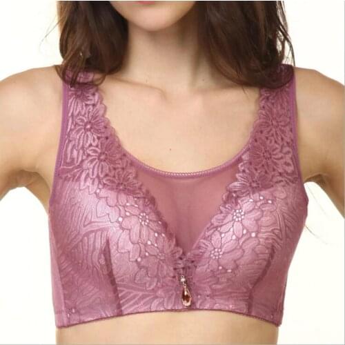 New 2019 Ladies Big Size 3/4 Cup Lace Push Up Bra Black Bralette Deep V Womens Bras Underwear Lace Large Size dropship