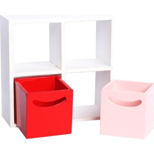 Wooden Shelf Drawer Cabinet 1:12th Dollhouse Furnitures Decoration