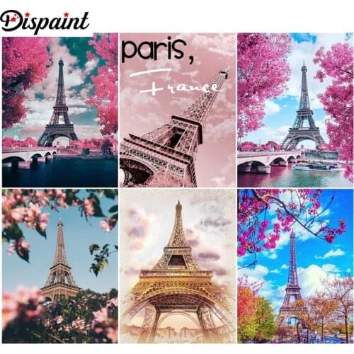 Dispaint Paint With Diamond Embroidery "The scenery" Diamond Painting Full Square Round Picture Of Rhinestone Decor