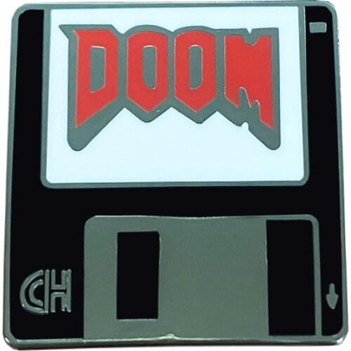 Doom Game Enamel Pin Nice Floppy Disk Badge Great Gift for Shooter Gamers