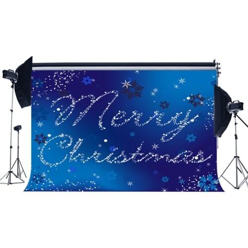 Photography Backdrop Christmas Bokeh Halos Gliiter Stars Sparkle Sequins Snowflakes Blue Winter Scene Xmas Background