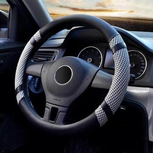 GLCC Leather /Ice silk Anti-skid Steering Wheel Cover Car Steering Wheel Cover Automobile Steering-Wheel Car Styling