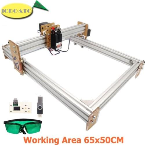 GRBL 1.1f CNC Laser Engraver 65x50cm Wood Engraving Machine 5500mW 15W Laser 12V 5A 2-Axis DIY Cutting Printing Tool CNC6550