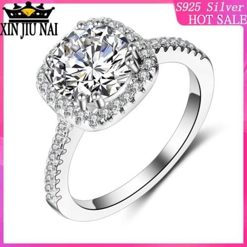 925 sterling silver Classic Exaggerated Gem Rings Womens Women Romantic Wedding Rings, Engagement Wedding Anniversary Gifts