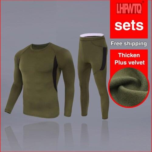 Winter long johns thick men thermal underwear sets keep warm for Russian Canada and European underwear + leggings set