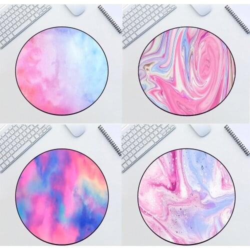 Marble Canvas Pattern Round Mouse Pad Computer Notebook PC Factory Direct Home Office Keyboard Carpet Coaster Anti-skid Desk Mat