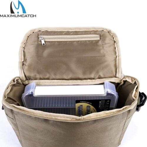 Maximumcatch PVC Canvas Fishing Lure Bag 420D Tackle Sling Bag with Fishing Lure Box