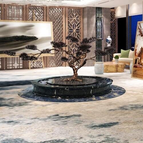 Hotel decorations metal fortune welcoming pine Chinese Club lobby porch crafts iron sculpture