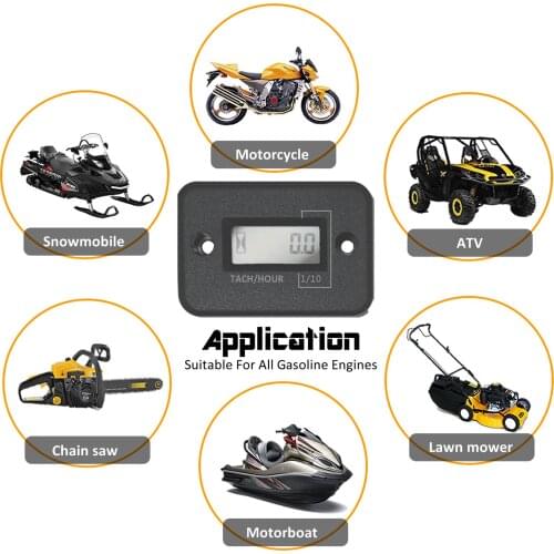 Motorcycle Digital LCD Display Engine Tach Hour Meter Timer Tachometer Gauge Hour Meter ABS Silicone Motorcycle Accessories