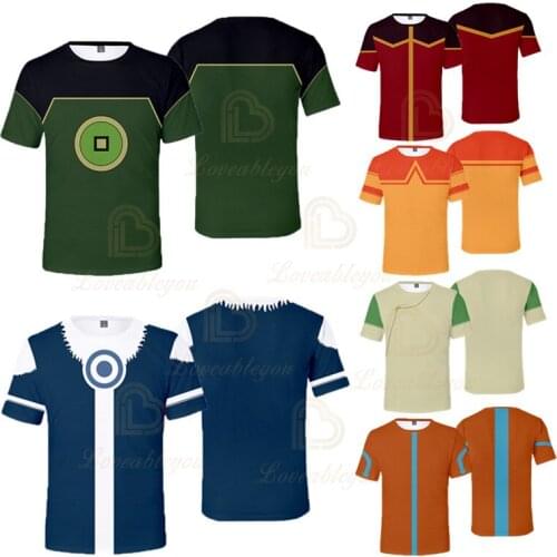 Animation The Last Airbender Anime New 3d Printed Cosplay Fashion Male Short Sleeve Summer Men Tee Shirts Cool Tops