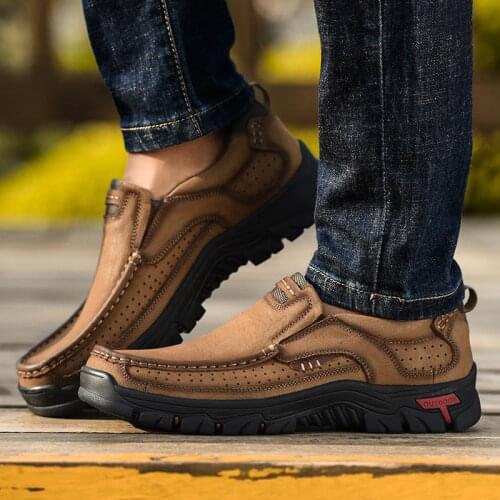 Men Casual Shoes Sneakers 2020 New High Quality Vintage 100% Genuine Leather Shoes Men Cow Leather Flats Leather Shoes Men