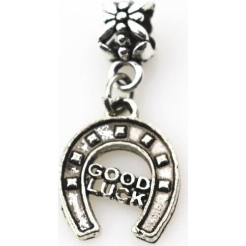 New arrive 20pcs/lot good luck charms hanging charm big hole pendant bead charm fit bracelet diy jewelry dangle charms