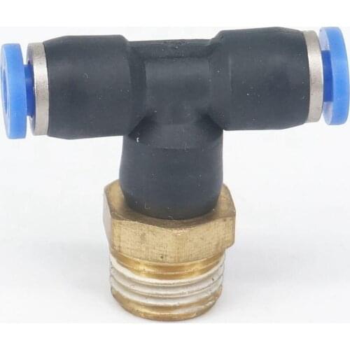 LOT 5 1/4" BSP male to Fit Tube O/D 4mm Pneumatic Tee 3 Way Push In Connector Union Quick Release Air Fitting Plumbing