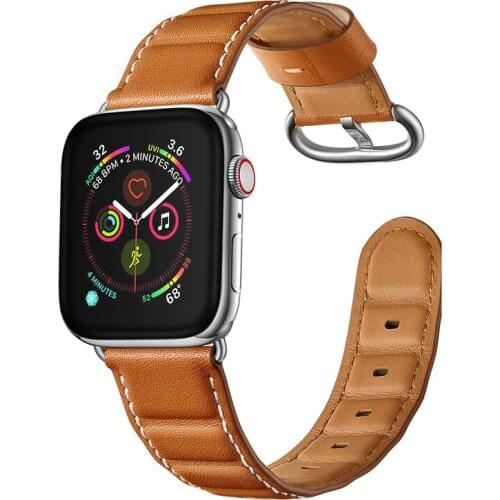 Genuine for apple watch 1 2 3 4 5 Bamboo stytle leather watch band iwatch 38mm 42mm 40mm 44mm watch bands