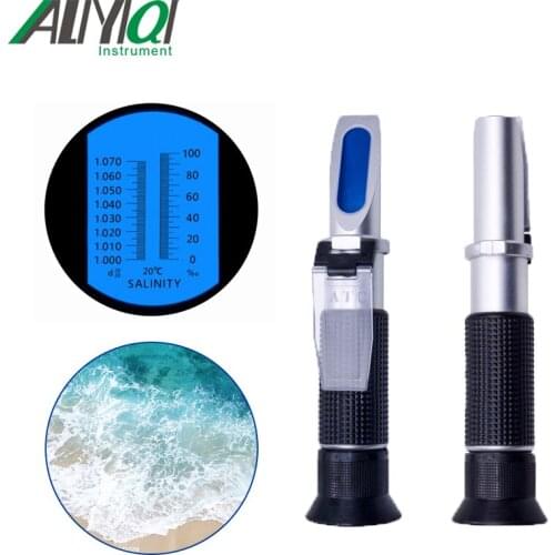 HH-205 Hand Held refractometer Sea Salinity meter Salinity: 0-10% Precision 1% ATC salt water concentration Aquarium