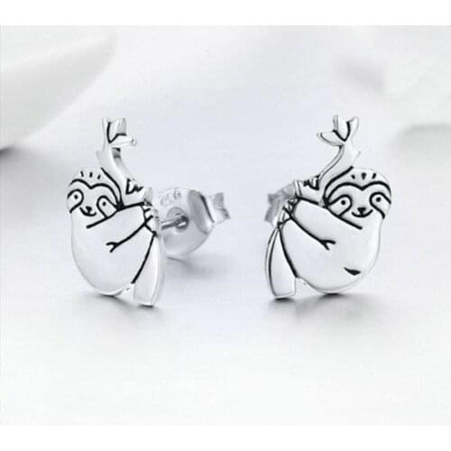 Simple Cute Animal Smale Stud Earrings For Women Jewelry 925 Sterling Silver Earring Girl Fashion Engagement Accessories KOFSAC