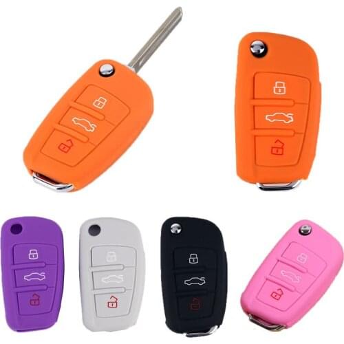 Silicone Key Case Key Cover Fit for Audi A3 A1 A6L Fit for Audi Q2L Q3 Q7 for Audi S3 R8 Etc Model Car Accessories Styling Case