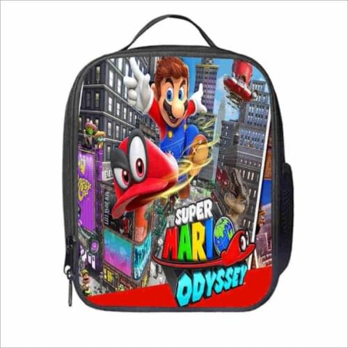 Mario Bros Cooler Lunch Bag Cartoon Girls Portable Thermal Food Picnic Bags for School Kids Boys Lunch Box Tote