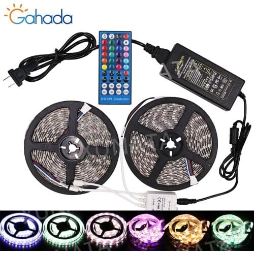 DC12V LED Strip Set with EU Power Supply IP21 IP65 Waterproof RGB RGBW RGBWW 5050 LED Light Strip 5m 10m
