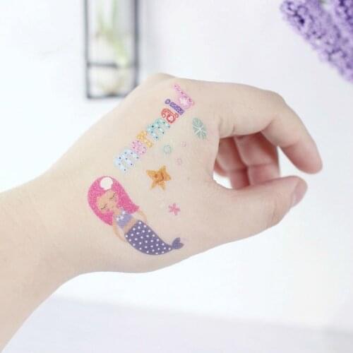 Mermaid Tatoo Sticker Cartoon Tattoo Face Tattoo Fake Temporary Tattoos Halloween Tattoos Tattoo Decor Tattoo for Childen