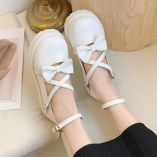 Harajuku lolita shoes red pink white red japanese sweet cosplay kawaii shoes women lolita cute shoes student zapatilla mujer