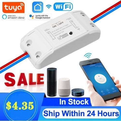 10A Smart Time Switch DIY WiFi Smart Module Tuya Smart Life Compatible with Ailexa Smart Home Automation Switch