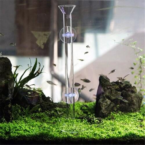 High Quality Aquarium Glass Feeder Transparent Tube Bowl Fish Shrimp Feeding Food with 2pcs Suction Cups Safe