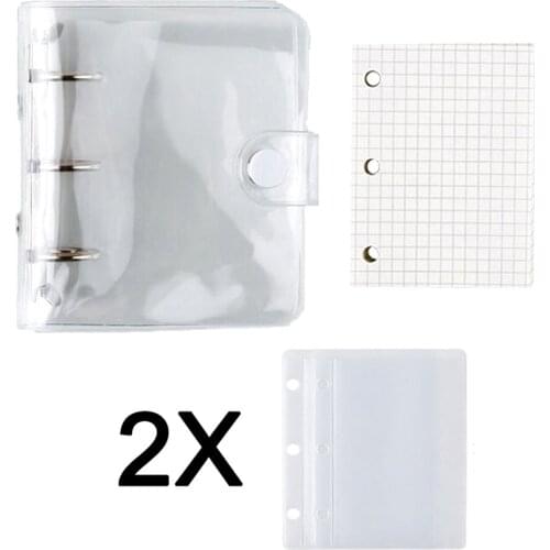Creative Transparent 3 Ring Mini Loose-leaf Hand Book Student Portable Notebook Ring Binder Kawaii Office Supplies