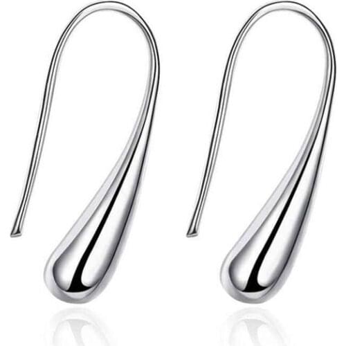 Women Simple Fashion Style Silver plated Fashion Waterdrop Earrings Jewellery Woman 2020 Wholesale Free shipping
