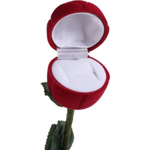 Hot Sale Red Rose Ring Box Wedding Gift Box Fashion Valentines Engagement Box Jewellery Packaging Box 1Pc
