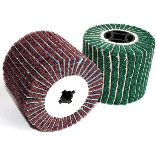 1Pc Non-woven Wire Drawing Polishing Wheel Nylon Drawing Round Brush Scouring Pad buffing wheel For metal deburring derust