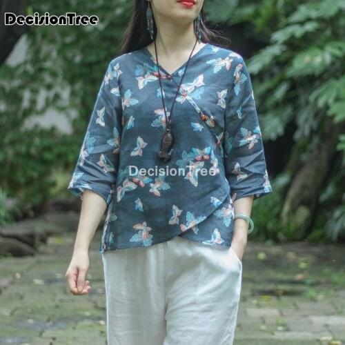 2021 chinese clothing women qipao blouse shirts tangzhuang ancient cheongsam linen tops oriental hanfu cheongsam blouse