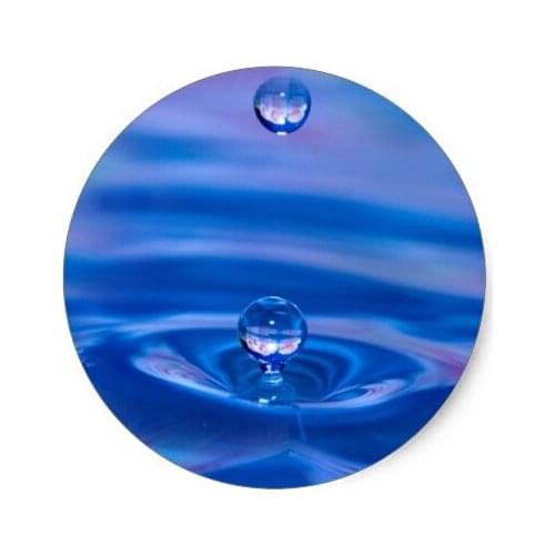 3.8cm Waterdrops Classic Round Sticker